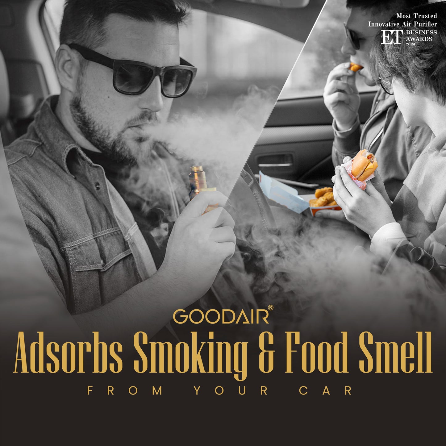 GOODAIR 2.0 Premium Non-electric Car Air Purifier | Elegant Silver