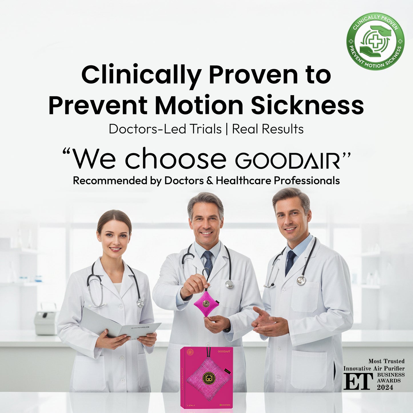 GOODAIR 2.0 Premium Non-electric Car Air Purifier | Stylish Pink