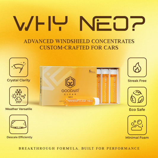 GOODAIR Clear Neo | Advanced Windshield Enhancer Concentrates for Cars | 6 Refills | No harmful Chemicals & Chlorine Bleach | Minimal Foam