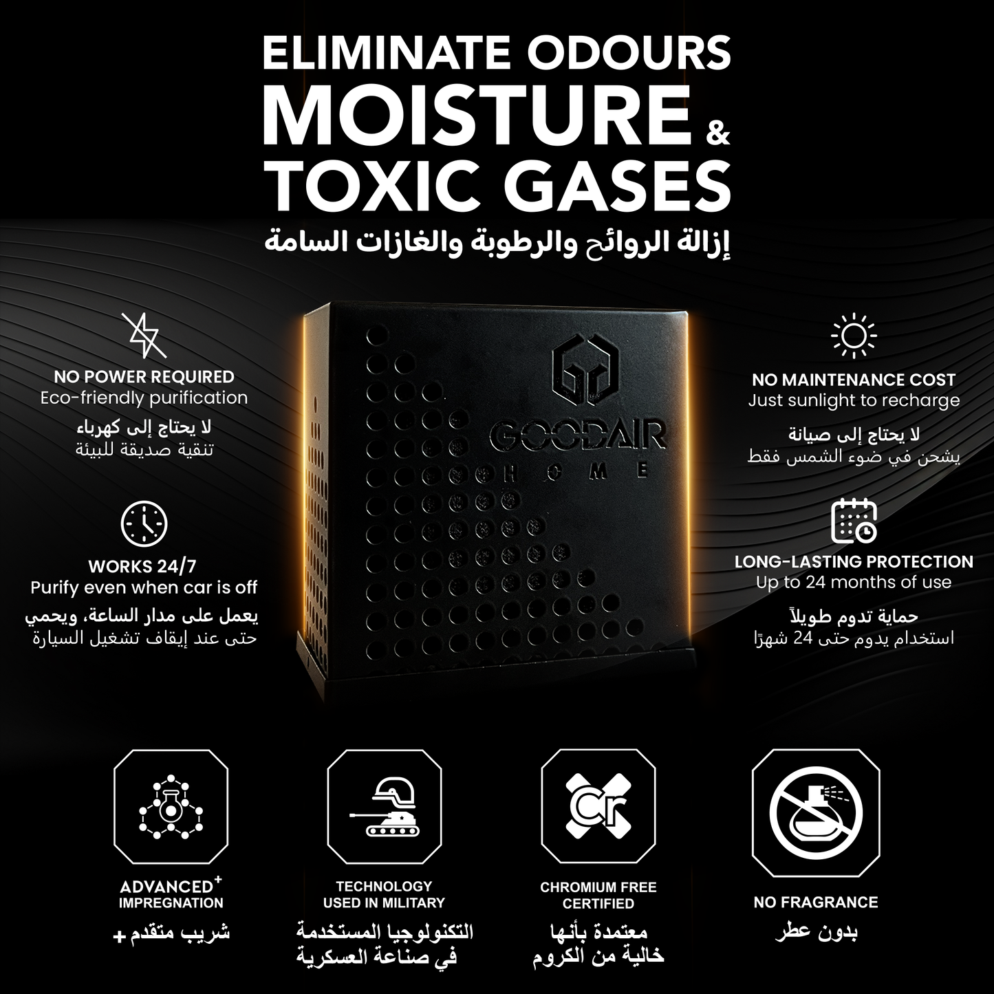 GOODAIR Home | Air Purifier for Home | Adsorbs Odours, Moisture & Toxic Gases | No Harmful Chemicals | Safe for Kids & Elders | Long-Lasting | Non-electric