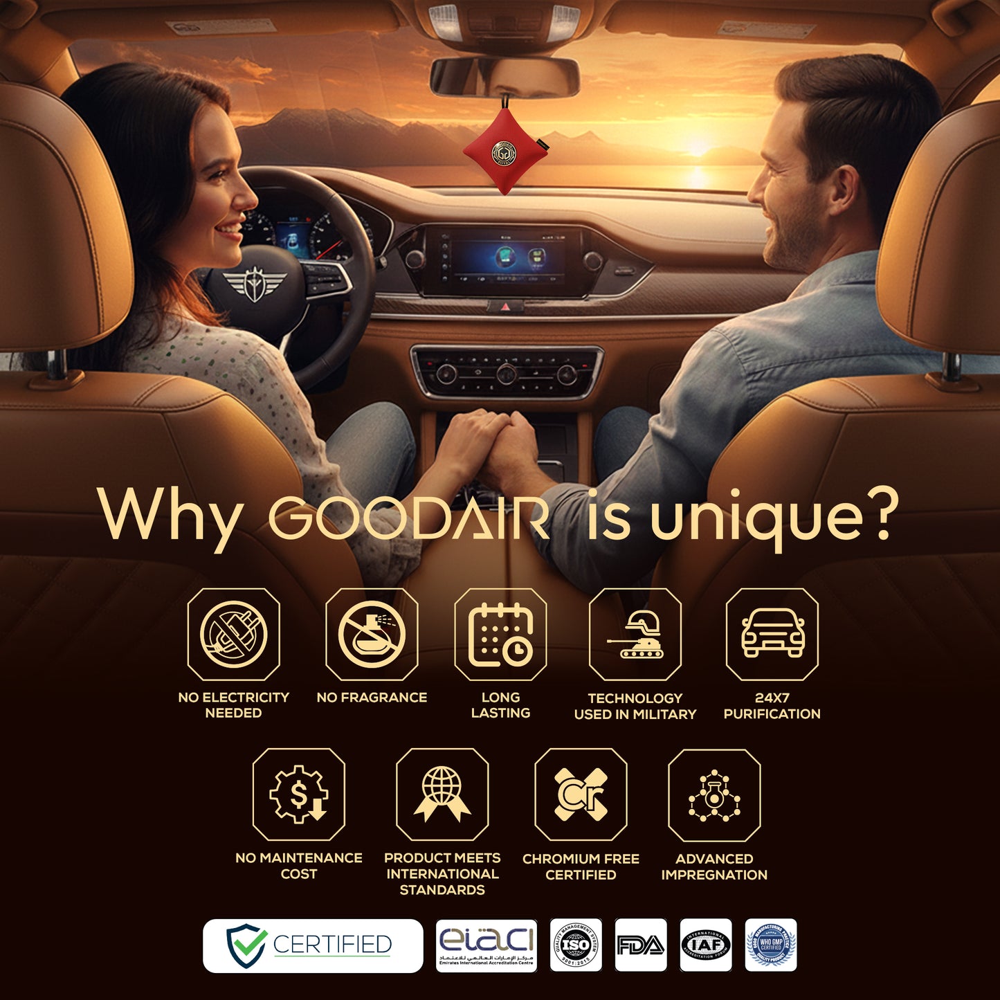GOODAIR 2.0 Car Air Purifier | Special Royal Red